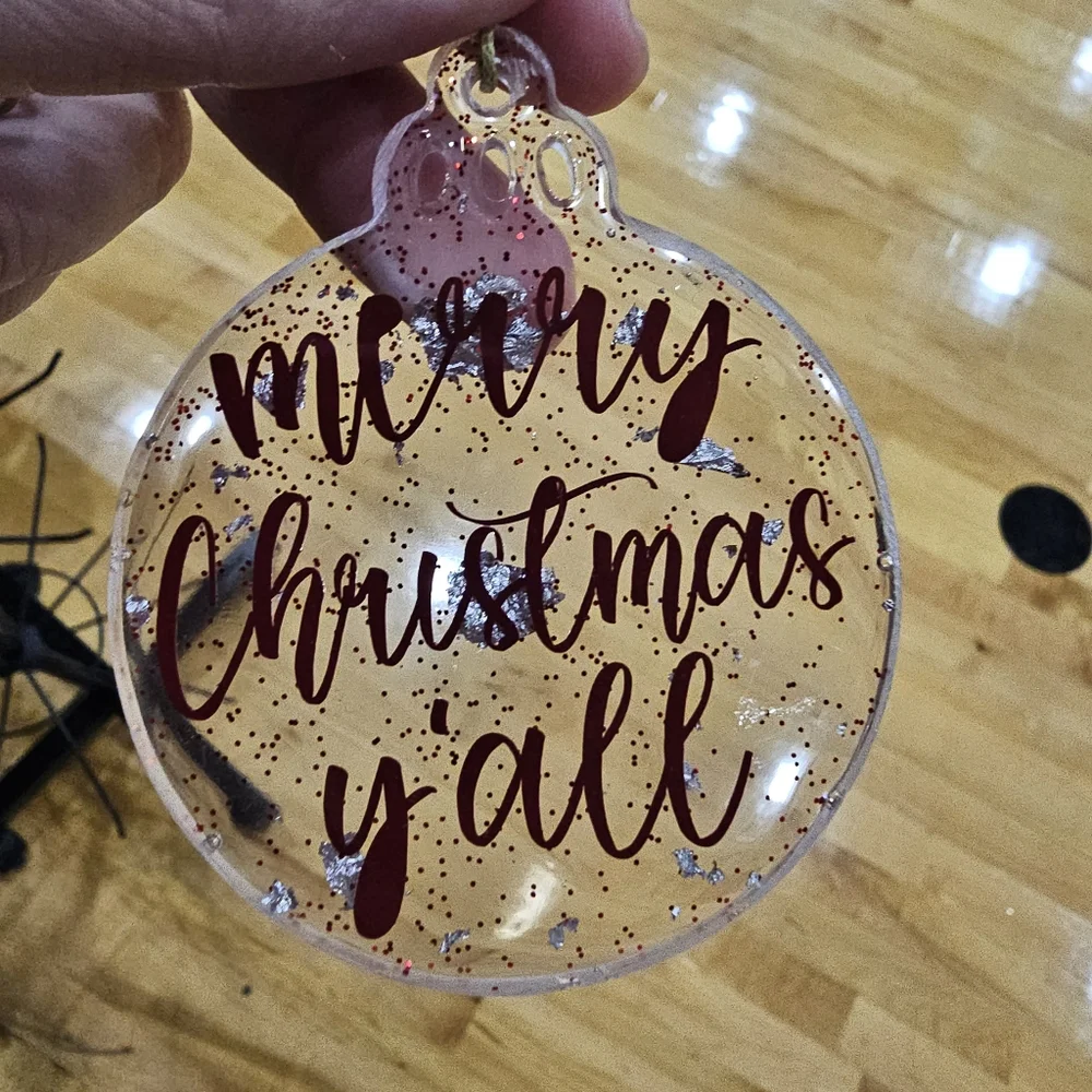Handmade Beautiful Beacons Resin Merry Christmas Yall Southern Ornament